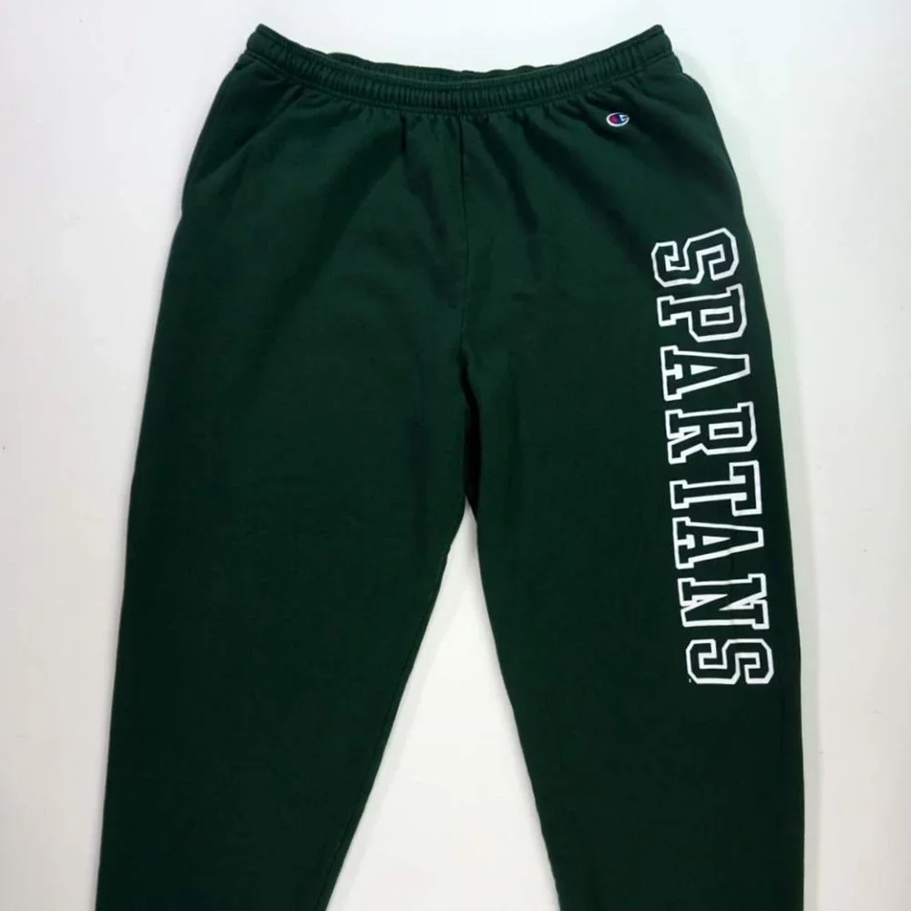 Men's Michigan State Spartans Champion Champion Eco Fleece Sweatpants XXL Green - Picture 2 of 8